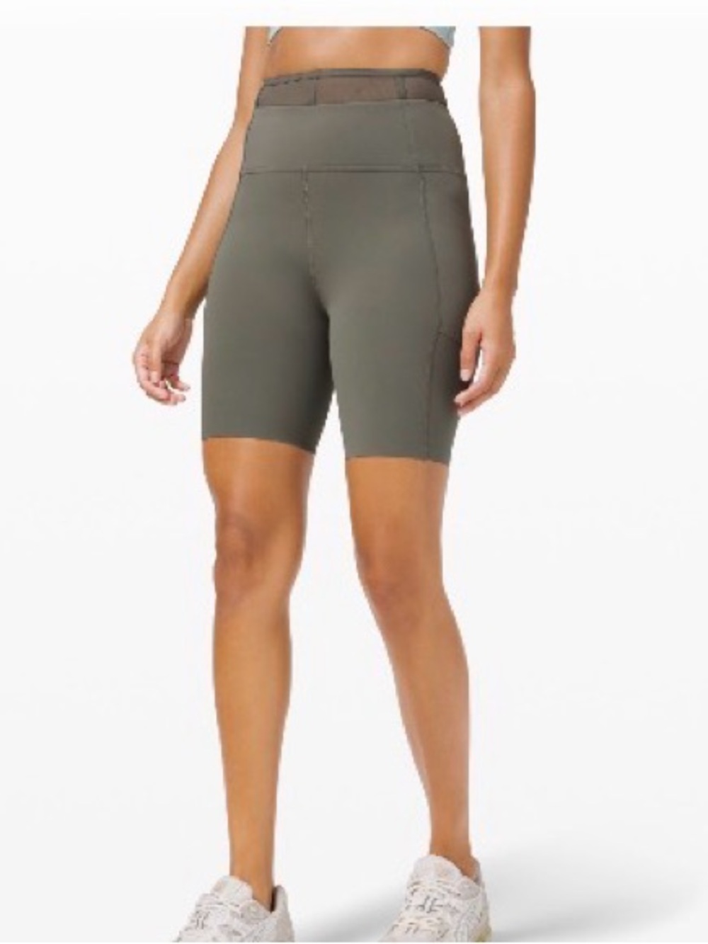Lululemon High-Waist Performance Bike Shorts 8” - Olive Green